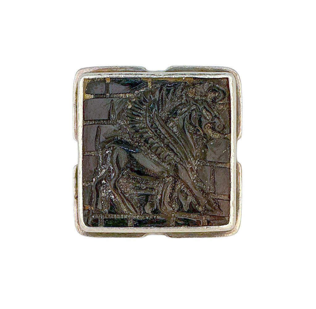 Barry Brinker.950 Silver & Intaglio Ring.