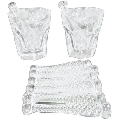 SET/8.Vintage Glass Muddlers. Cambridge Glass.