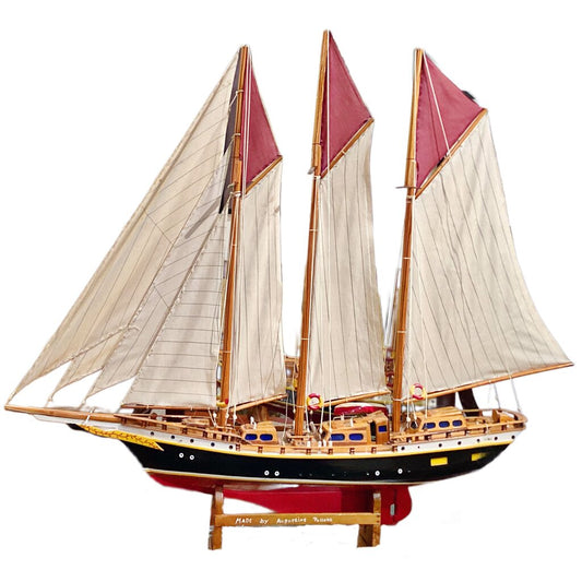 Augustine Pollard. Three Masted Schooner. Made in Port Elizabeth, Bequia. - Opportunity Shop DC