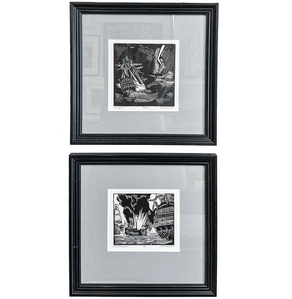 PAIR. Nikolay V. Serdyukov. Russian.Ltd. Edition.Woodblock. - Opportunity Shop DC