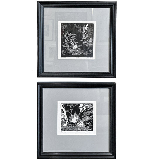 PAIR. Nikolay V. Serdyukov. Russian.Ltd. Edition.Woodblock. - Opportunity Shop DC