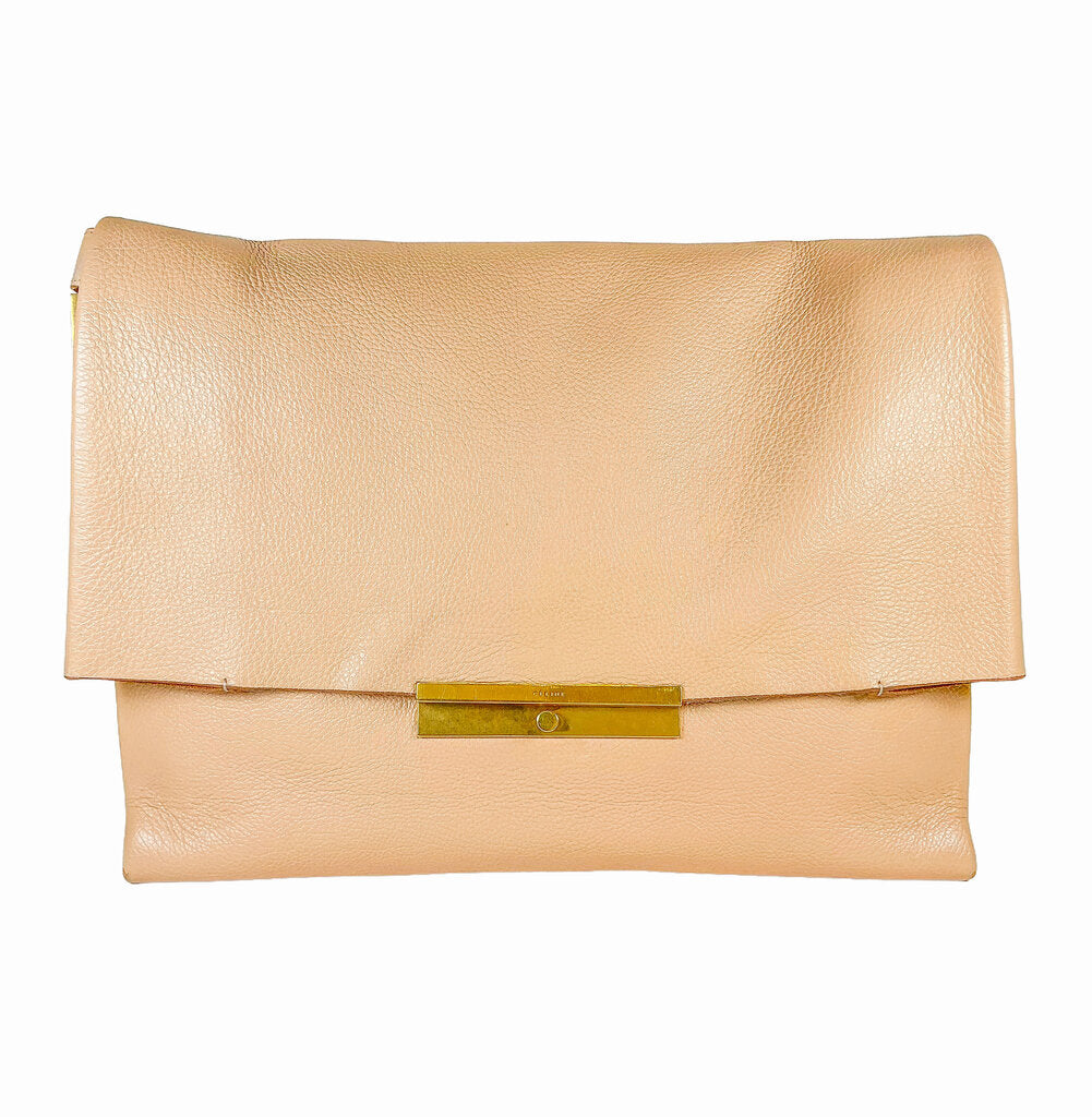 Celine Beige Calfskin Blade Flap Bag - Opportunity Shop DC