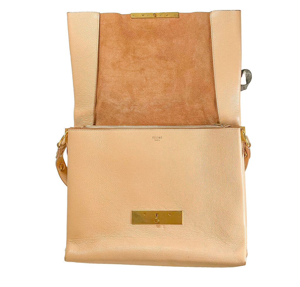 Celine Beige Calfskin Blade Flap Bag - Opportunity Shop DC