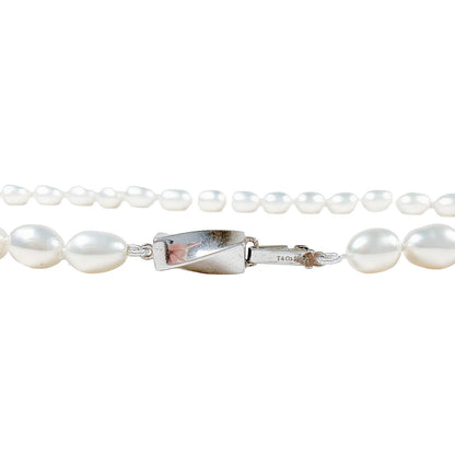 Tiffany & Co Freshwater Pearl Necklace w Sterling Twist Clasp - Opportunity Shop DC