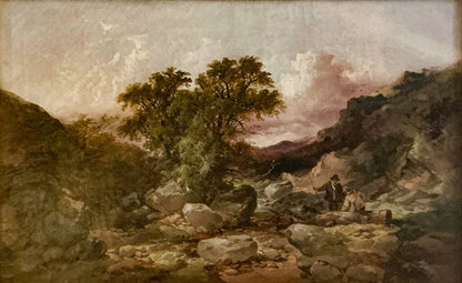 Joseph Horlor. Fishing in a Stoney Brook. Oil on Canvas. 1859