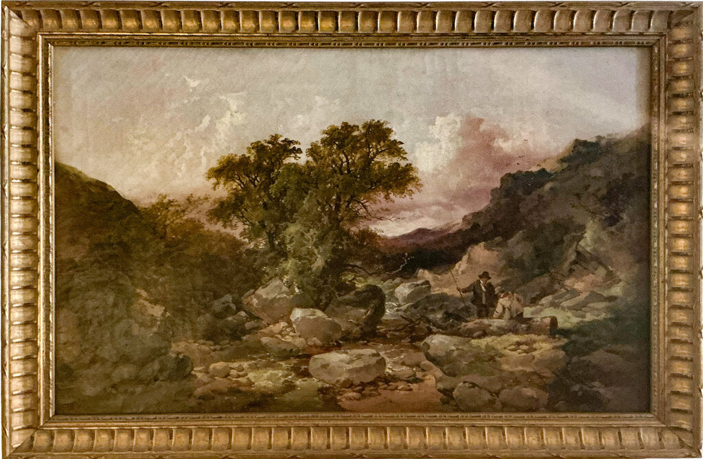 Joseph Horlor. Fishing in a Stoney Brook. Oil on Canvas. 1859