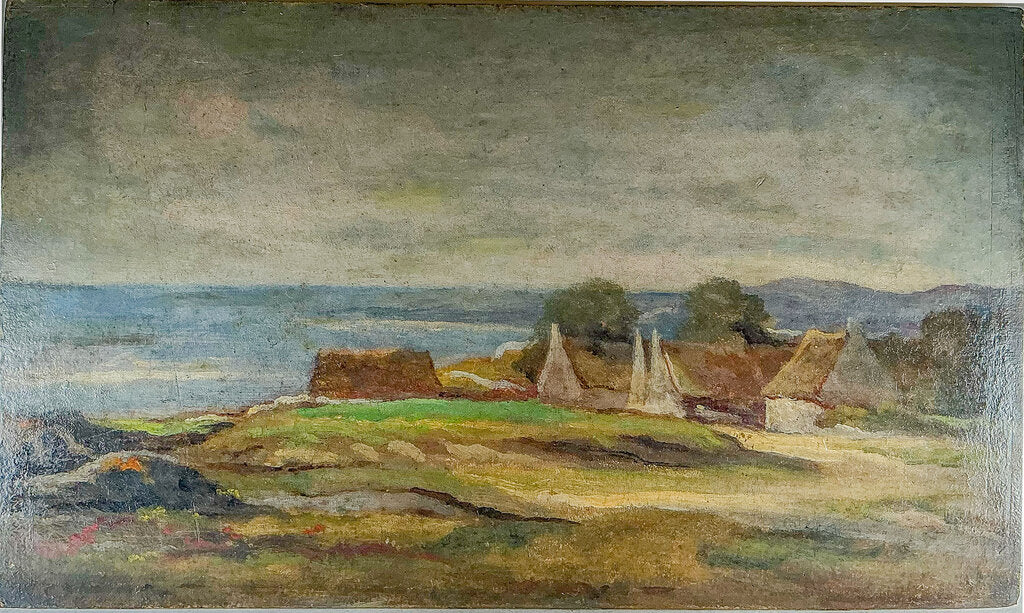 "Looking Out To Sea", French Late 19th Century, Oil on Board - Opportunity Shop DC