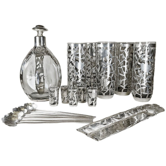 Sterling Silver Overlay Bar Set, Mexico - Opportunity Shop DC