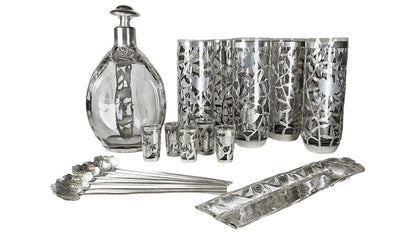Sterling Silver Overlay Bar Set, Mexico - Opportunity Shop DC