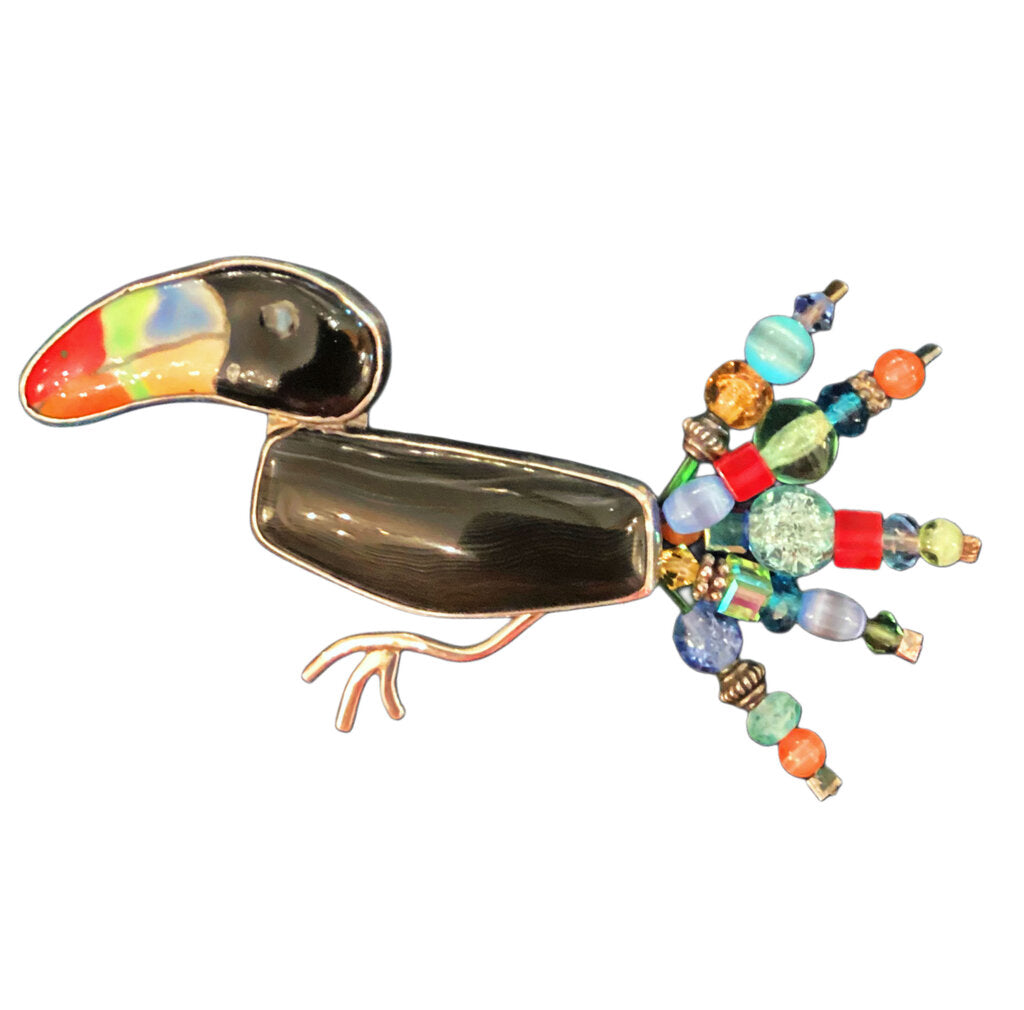 Signed Laura Stamper Sterling Toucan Pin - Opportunity Shop DC