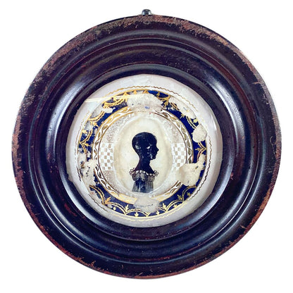 Verre Eglomise Silhouette Portrait