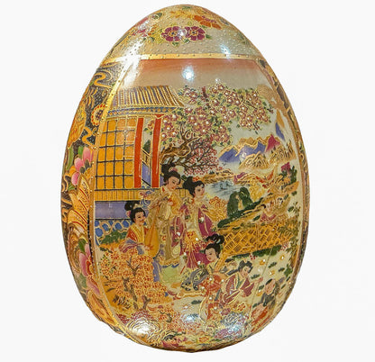Vintage Japanese Satsuma Style Egg on Stand