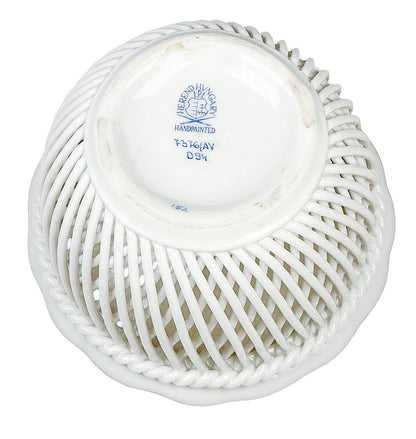 Green Herend Basket & Trinket Dish