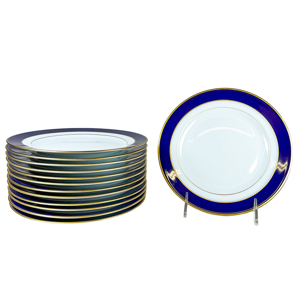 13p Limoges Turenne Cobalt Blue Salad Plates - Opportunity Shop DC