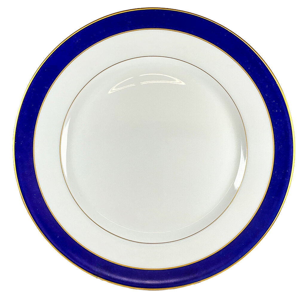 12p Limoges Turenne Cobalt Blue Dinner Plates - Opportunity Shop DC