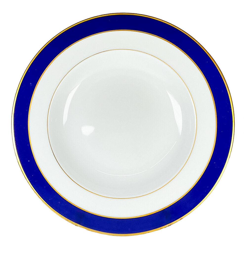 3p Limoges Turenne Cobalt Blue Lg Rimmed Soup Bowls - Opportunity Shop DC