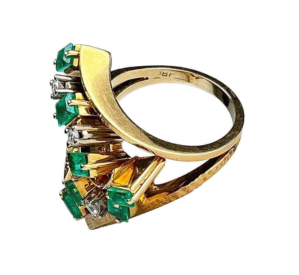 18K YG Emerald & Diamond Ring - Opportunity Shop DC