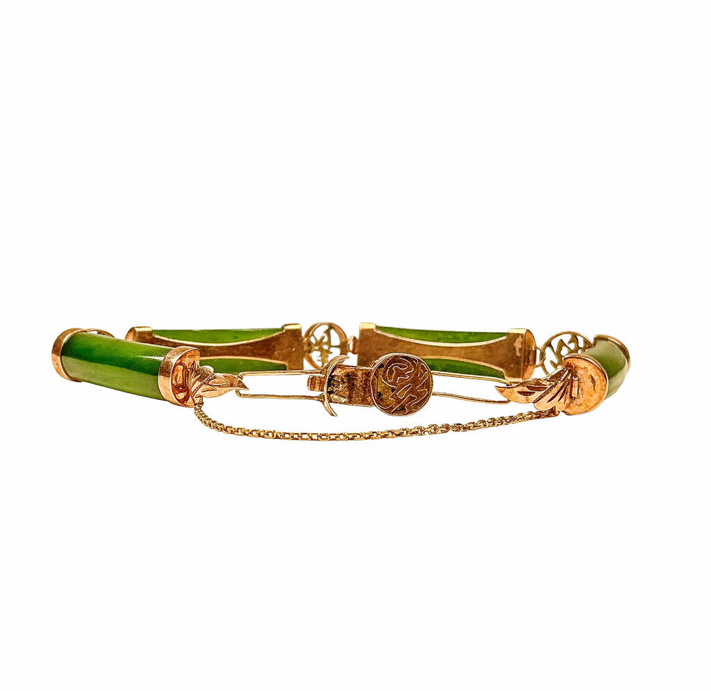 18K YG & Jade Bracelet - Opportunity Shop DC
