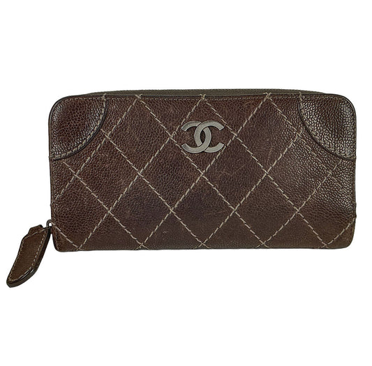 Chanel Distressed Caviar Brown Wallet Orig.$1655 - Opportunity Shop DC