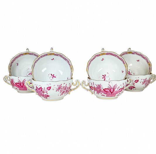 8PC Herend Chinese Bouquet Raspberry Soup Bowls - Opportunity Shop DC