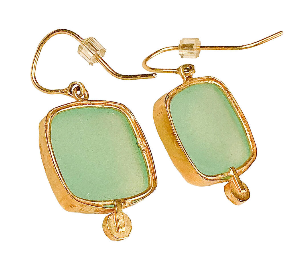 20-22K Gold & Aquamarine Earrings - Opportunity Shop DC