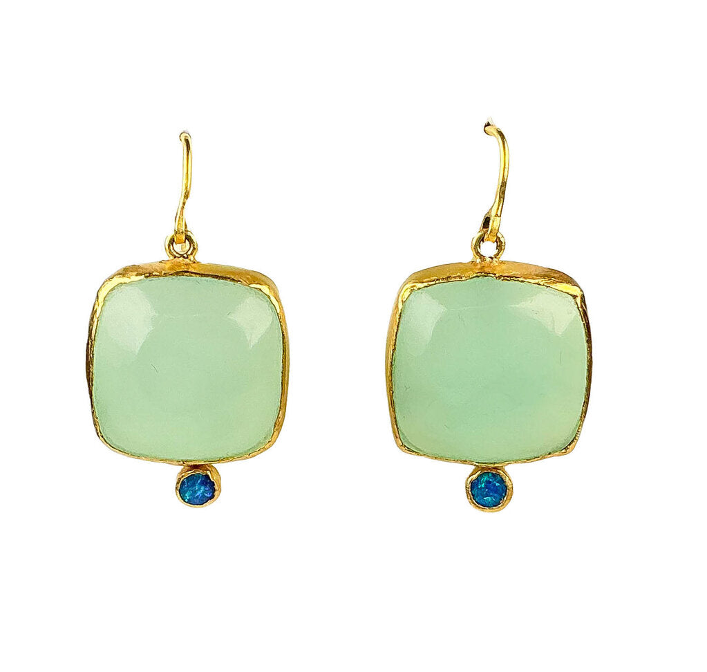 20-22K Gold & Aquamarine Earrings - Opportunity Shop DC