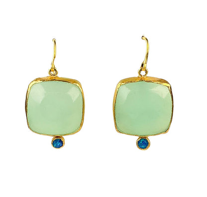 20-22K Gold & Aquamarine Earrings - Opportunity Shop DC