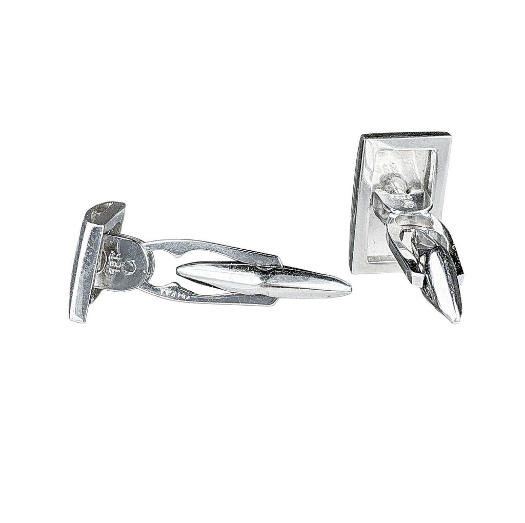 18K Italian Gold Diamond Cufflinks - Opportunity Shop DC