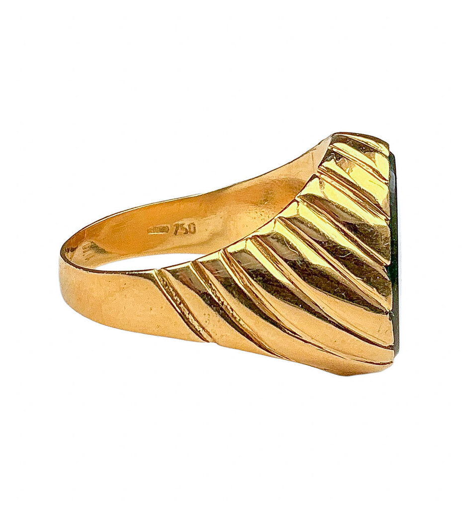 18K Gold Bloodstone Signet Ring - Opportunity Shop DC