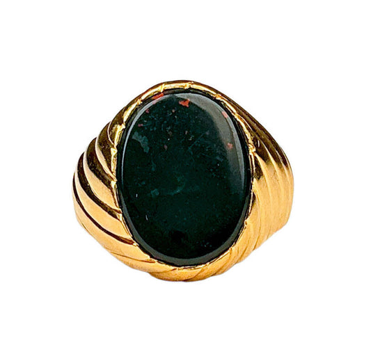 18K Gold Bloodstone Signet Ring - Opportunity Shop DC