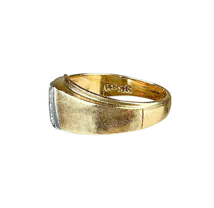 14 K Gold Diamond Guilloche Band - Opportunity Shop DC
