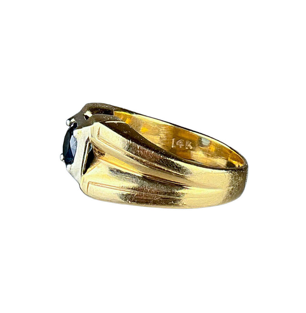 14K Gold Sapphire Solitaire Ring - Opportunity Shop DC