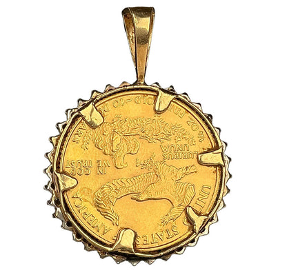 American Gold Eagle 1/4 oz Gold Coin Pendant - Opportunity Shop DC