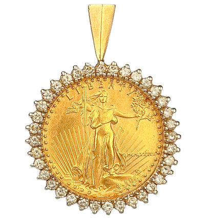 American Gold Eagle 1/4 oz Gold Coin Pendant - Opportunity Shop DC