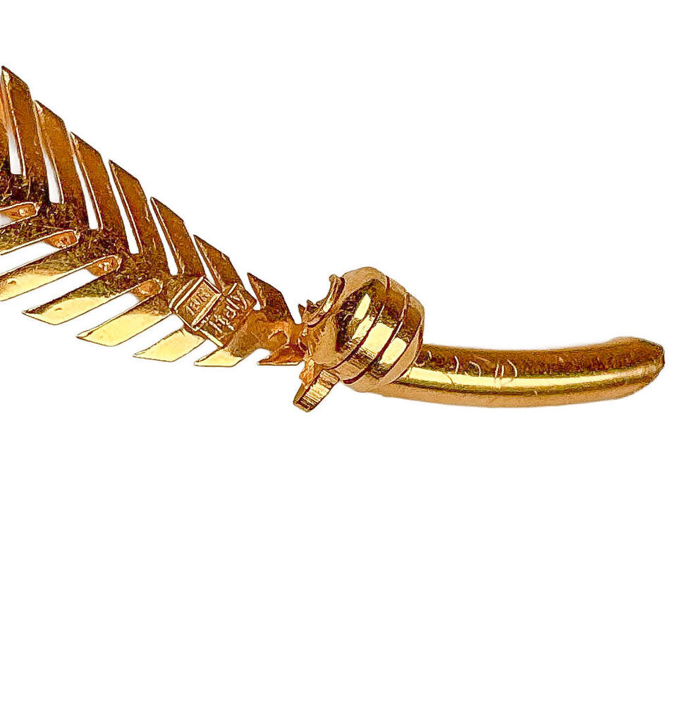 18K Italian Gold Feather Brooch - Opportunity Shop DC