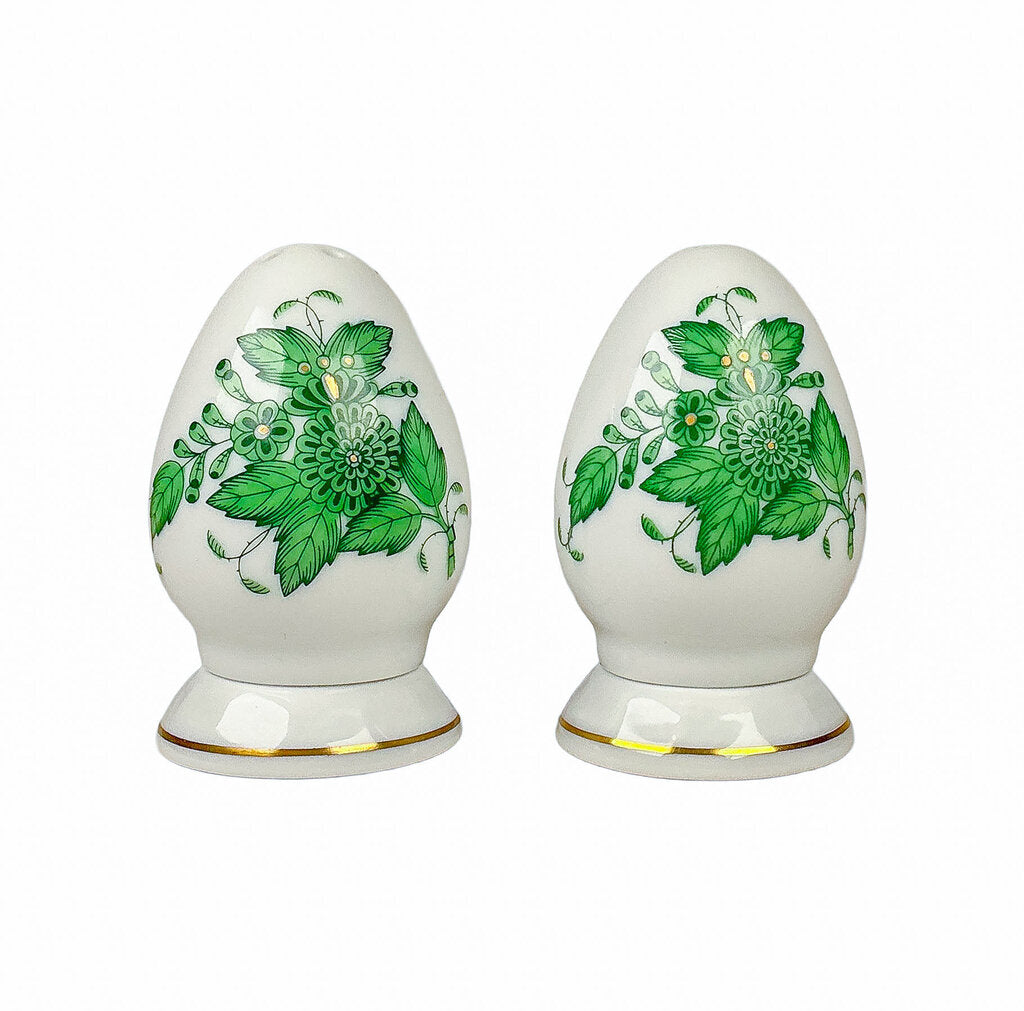 PAIR Herend Green Chinese Bouquet Salt & Pepper Shakers - Opportunity Shop DC