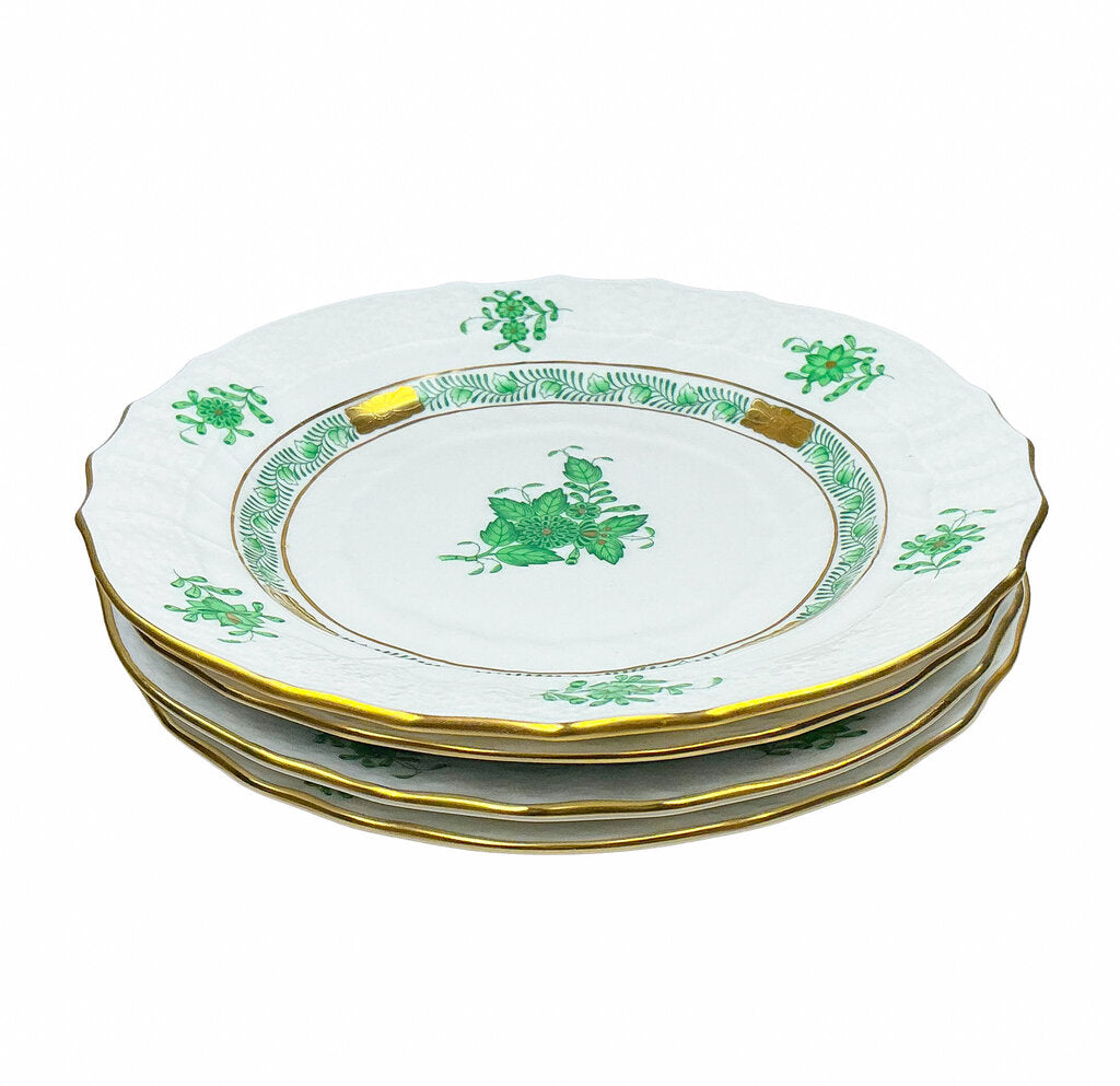 4PC Herend Green Chinese Bouquet Bread & Butter Plates - Opportunity Shop DC