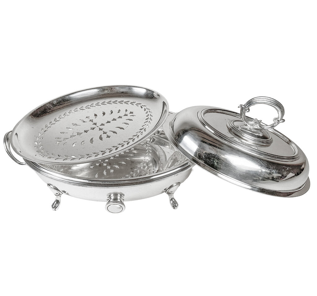 Victorian Electroplated Serving Dish w/ Water Chamber - Opportunity Shop DC