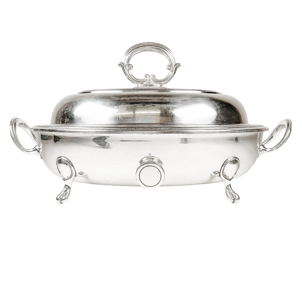 Victorian Electroplated Serving Dish w/ Water Chamber - Opportunity Shop DC