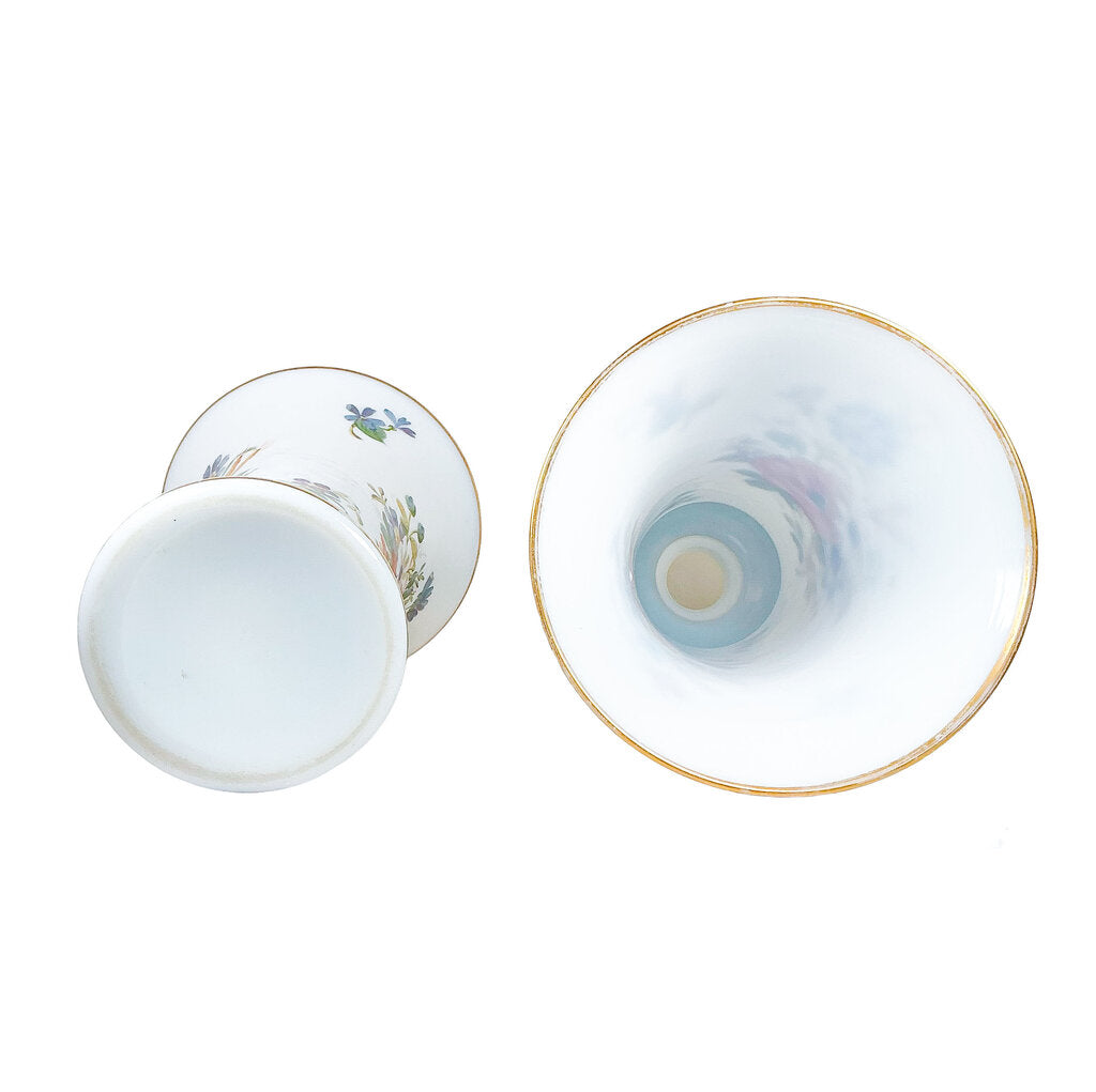 PAIR Handpainted French Opaline Vases. Mid 19th c.