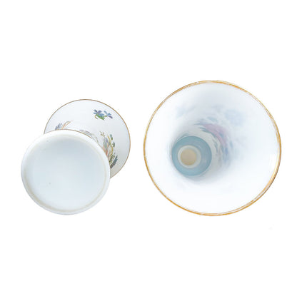 PAIR Handpainted French Opaline Vases. Mid 19th c.