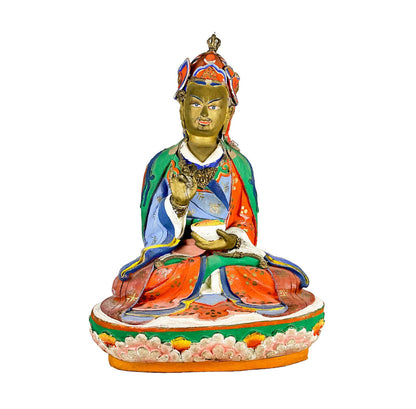 Padmasambhava Clay & Polychrome Statue Tibet - Opportunity Shop DC