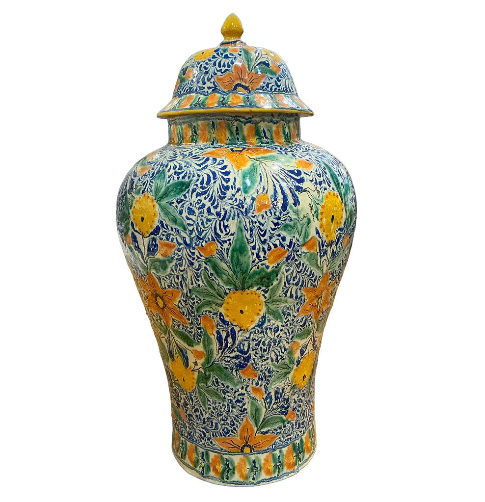Monumental Casa GuevaraTalavera Lidded Jar. Mexico. - Opportunity Shop DC