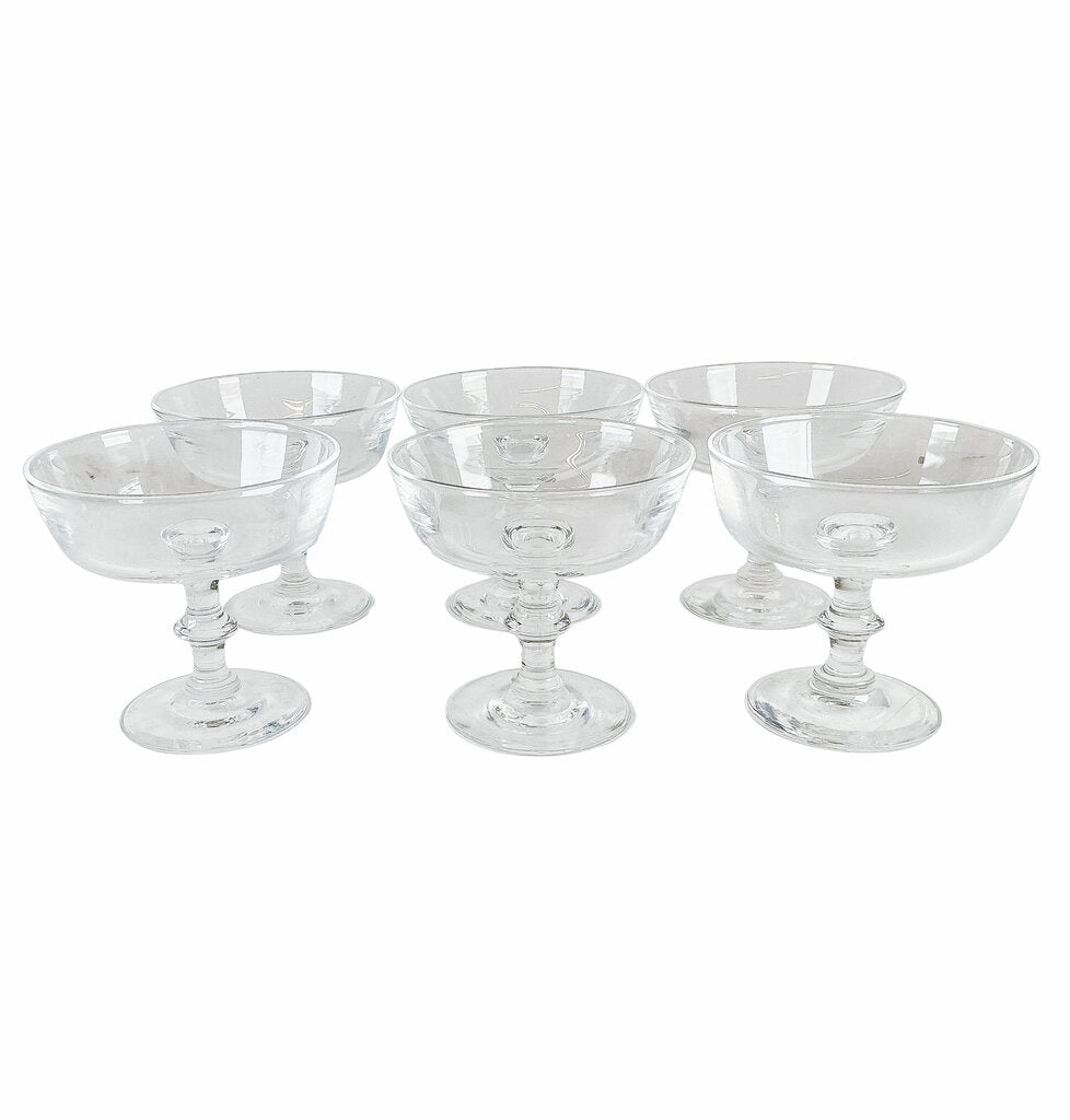SET/6 Steuben Mid-Century Teardrop Dessert/Sherbet Dishes