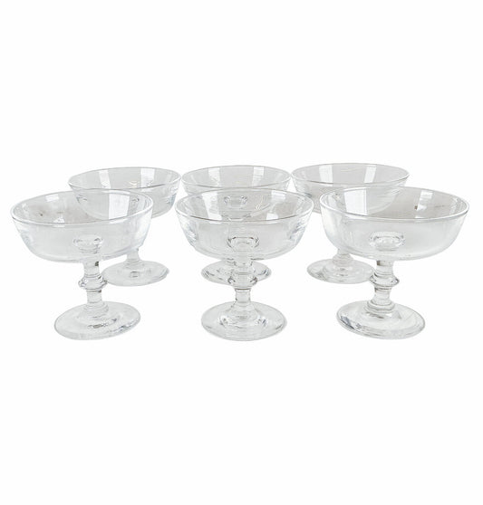 SET/6 Steuben Mid-Century Teardrop Dessert/Sherbet Dishes