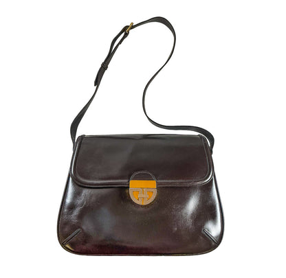Vintage Brown Leather Gucci Shoulder Bag - Opportunity Shop DC