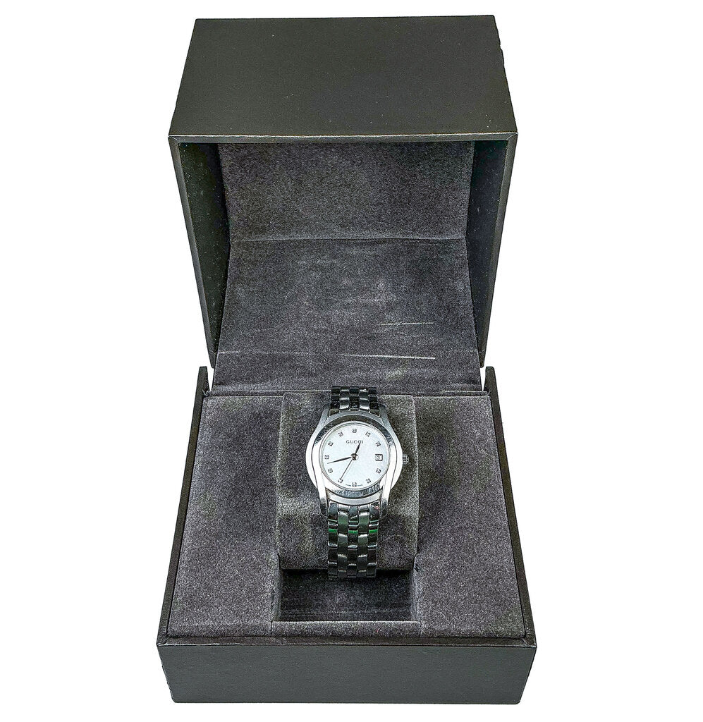 Gucci Stainless Watch w Diamond Numerals - Opportunity Shop DC