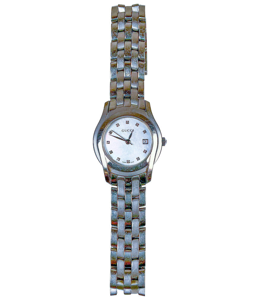 Gucci Stainless Watch w Diamond Numerals - Opportunity Shop DC
