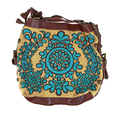 Vintage Isabella Fiore Oh Suzani Turquoise Beaded Bag - Opportunity Shop DC