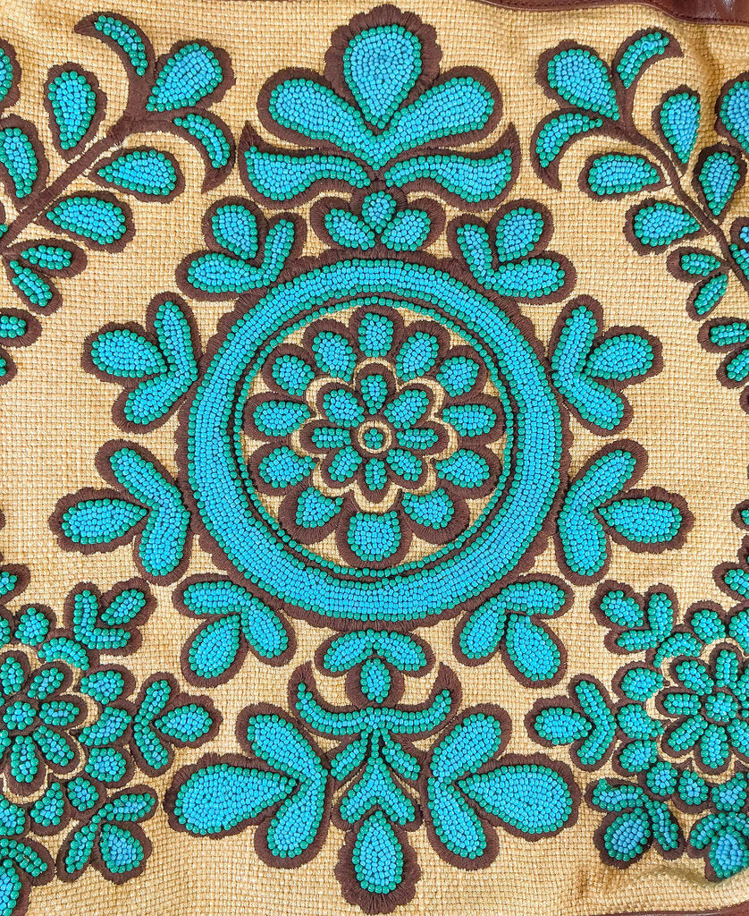 Vintage Isabella Fiore Oh Suzani Turquoise Beaded Bag - Opportunity Shop DC